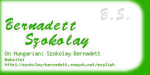 bernadett szokolay business card